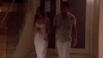 Kittenish Is­land Time White Maxi Dress worn by Katherine Izzo as seen in Bachelor in Paradise (S09E10)