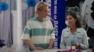 Camiseta de rayas de rugby Ami usada por Mac Morris (Mitchell Hoog) como se ve en Salvados por la campana (T02E01)