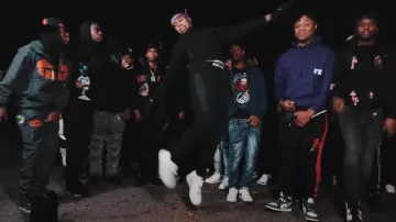 Nike Air Force 1 Low White sneakers worn by NLE Choppa in Shotta Flow 7 “FINAL” (Official Music Video)