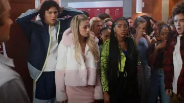 Selkie The End Of The World Faux Fur Coat worn by Lexi Haddad-DeFabrizio (Josie Totah) as seen in Saved by the Bell (S02E08)