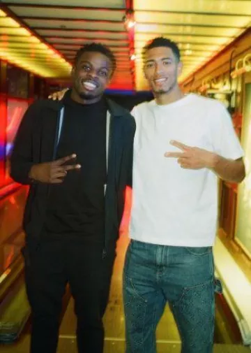 Louis Vuitton White LV Embossed T-Shirt worn by Jude Bellingham on the Instagram account @judebellingham