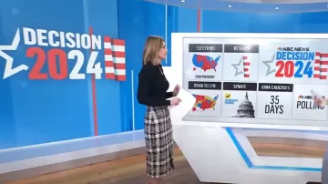 Falda lápiz de tweed de Alexander McQueen usada por Savannah Guthrie como se ve en Today el 11 de diciembre de 2023