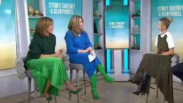 J. Crew Gwyneth Long Slip Skirt In Vintage Kelly worn by Hoda Kotb as seen in Today on December 12, 2023