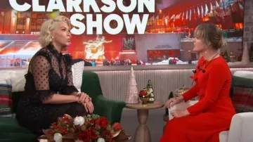 The Vampire's Wife The Black Rainbow Polka Dot Tulle Blouse worn by Hannah Waddingham as seen in The Kelly Clarkson Show on  December 13, 2023