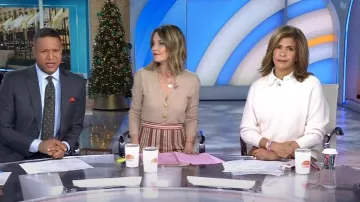 Veronica Beard Solene Cashmere Cardigan worn by Savannah Guthrie as seen in Today on December 13, 2023