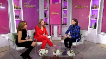 Blazer croisé en tweed Balmain porté par Daryn Carp tel qu’on le voit dans Today with Hoda & Jenna le 15 décembre 2023