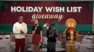 J. Crew Tartan A-line Skirt worn by Amanda Kloots as seen in The Talk on December 8, 2023