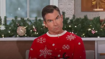 Sleephero Ugly Christmas Sweater worn by Jerry O'Connell as seen in The Talk on December 12, 2023