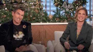 Fiorucci Angels T-shirt in Black worn by Jerry O'Connell as seen in The Talk on December 13, 2023