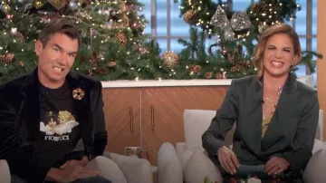 Veronica Beard Roche Jacket in Pine worn by Natalie Morales as seen in The Talk on  December 13, 2023