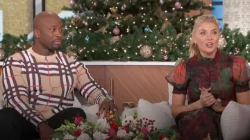 Burberry Hugo Check Sweater worn by Akbar Gbaja-Biamila as seen in The Talk on  December 13, 2023