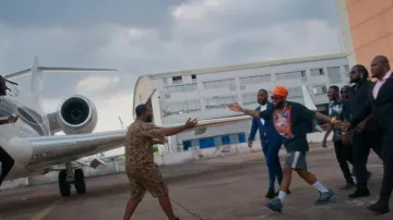 Balenciaga Dark Grey & Black Runner Sneakers worn by Davido in Drift (Remix) with Teejay (Official Music Video)