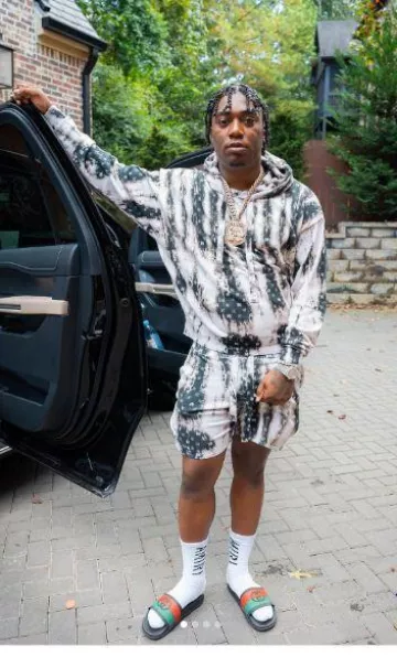 Sudadera con capucha de punto Amiri Bleached 'MA Paisley' usada por Fredo Bang en la cuenta de Instagram @fredobang