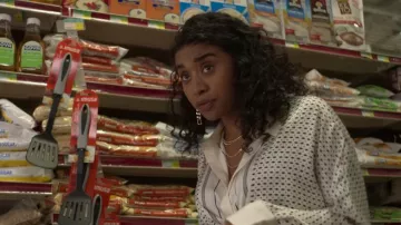 Mango Silk Blouse worn by Mia (Courtney Taylor) as seen in Neon (S01E03)