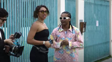 Prada Eyewear Geometric Rectangle Acetate Sunglasses worn by Santi (Tyler Dean Flores) as seen in Neon (S01E07)