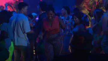 Anthropologie Maeve Mid Rise Flare Stretch Pants worn by Mia (Courtney Taylor) as seen in Neon (S01E07)