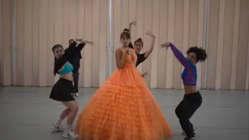 Jovani 07264 Sleeveless Layered Long Prom Dress worn by Isa (Genesis Rodriguez) as seen in Neon (S01E08)