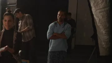 Zara Blue Knit Polo Shirt worn by Santi (Tyler Dean Flores) as seen in Neon (S01E08)