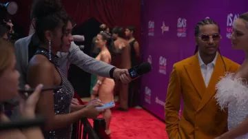 Guess Sleeveless Celeste Mirror Turtleneck Dress worn by Celeste (Alycia Pascual-Pena) as seen in Neon (S01E08)