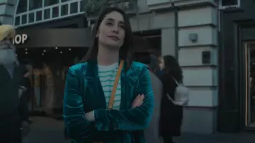 Bar III Women's Velvet Faux Double-Breasted Blazer, Created for Macy's worn by Sarah (Charly Clive) as seen in The Lazarus Project (S02E02)