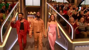 Giorgio Armani Jersey Bustier Top worn by Allison Williams as seen in The Drew Barrymore Show on  December 17, 2023