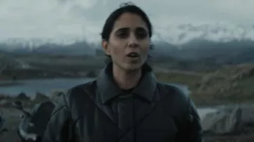 Massimo Dutti Nappa Leather Quilted Jacket with Belt worn by Archie (Anjli Mohindra) as seen in The Lazarus Project (S02E02)