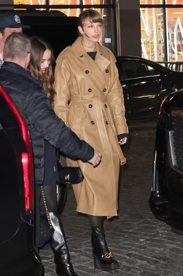 Versace Greca Goddess Mini Shoulder Bag worn by Taylor Swift in New York on December 12, 2023