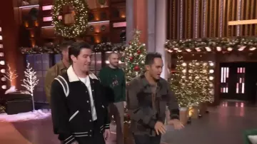 Flaneur Teddy Wool-blend Jacket worn by Logan Henderson as seen in The Kelly Clarkson Show on December 15, 2023