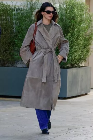 The Row Poseidone Coat worn by Kendall Jenner in La on December 12, 2023