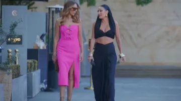 Rebecca Vallance Cecily Vestido midi palabra de honor usado por Sally Obermeder como se ve en The Real Housewives of Sydney (T02E10)