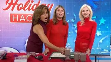 Alice + Olivia Dylan Vegan Leather High-Rise Pants worn by Lora Mclaughlin Peterson as seen in Today with Hoda & Jenna on December 19, 2023