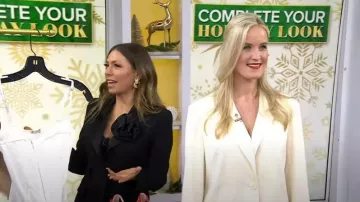 Blazer oversize sur mesure Topshop en ivoire porté par Kelsey Murphy comme on le voit dans Today le 20 décembre 2023