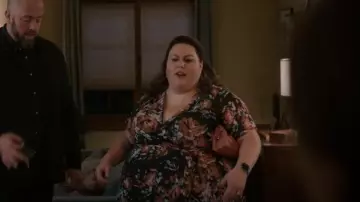 Torrid Faux Wrap Dress - Swiss Dot Flo­ral worn by Kate Pearson (Chrissy Metz) as seen in This Is Us (S06E03)