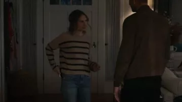 La Ligne Stripe Reverse Jersey Boatneck Pullover porté par Madison Simmons (Caitlin Thompson) comme on le voit dans This Is Us (S06E03)