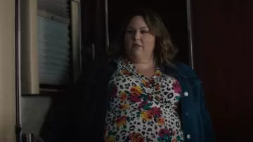 Betsey Johnson White Leopard Floral Challis Dress worn by Kate Pearson (Chrissy Metz) as seen in This Is Us (S06E06)