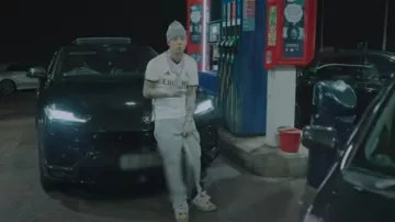 Baskets Lanvin 'Curb' jaune et beige portées par Central Cee à Central Cee - Entrapreneur [Clip vidéo]