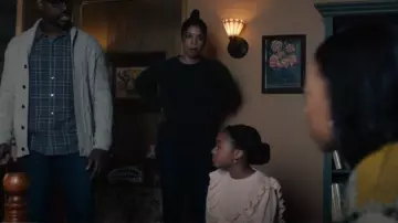 Aqua Cashmere Cashmere Balloon Sleeve Sweater worn by Beth Pearson (Susan Kelechi Watson) as seen in This Is Us (S06E10)