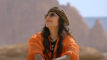 Gafas de sol Chopard SCHF76S Oro rosa brillante usado por Lojain Omran como se ve en Dubai Bling (S02E02)