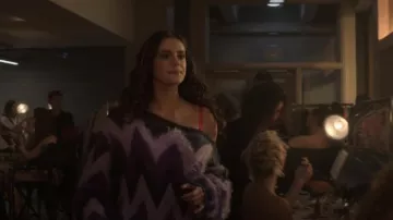 Saint And sofia Or­la Chevron Sweater worn by Kate Middleton (Meg Bellamy) as seen in The Crown (S06E09)