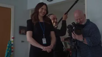 Roland Mouret Square Neck Dress worn by Benita Alexander (Mandy Moore) as seen in Dr. Death (S02E01)