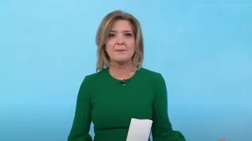 LK Bennett Doris Dress worn by Christine Romans as seen in Today on  December 26, 2023