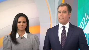 Frame Ruched Sleeve Recycled Cashmere Blend Sweater worn by Laura Jarrett as seen in Today on December 26, 2023