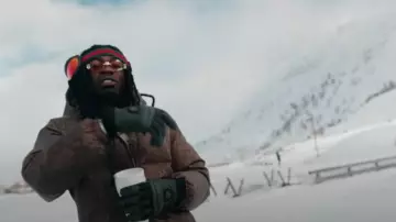 Gucci Black Jumbo-GG Down Jacket worn by Gazo in CARTIER by GAZO x @TiakolaOfficiel