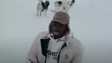 Moncler White & Green Hashtag Logo Hoodie worn by Tiakola in CARTIER by GAZO x @TiakolaOfficiel