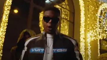 Gafas de sol Dior Black Square 'CD DIAMOND S2I' usadas por Ninho en azul con la historia de Lil Baby (Clip officiel)