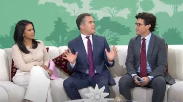 J. Crew Featherweight Cashmere Slim Sweater worn by Laura Jarrett as seen in Today on  December 28, 2023