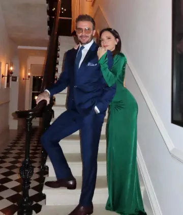 Victoria Beckham Gathered Jersey Gown worn by Victoria Beckham on her Instagram post on January 1, 2024