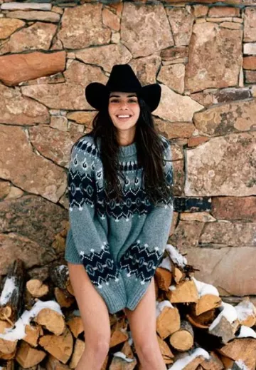 Khaite le pull Halo porté par Kendall Jenner lors de la campagne Fwrd le 1er janvier 2024