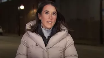 Soia & Kyo Sonny Water Repellent 700 Fill Power Down Hooded Coat In Hush worn by Maggie Vespa in Today on January 2, 2024