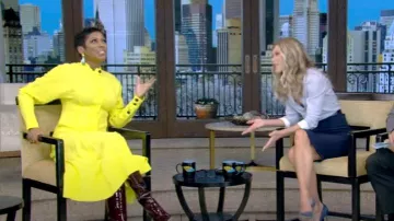 Bottes à talons aiguilles en cuir verni Paris Texas portées par Tamron Hall comme on le voit dans LIVE with Kelly and Mark le 2 janvier 2024